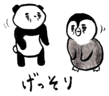Tired penguin meets Calligraphy's Panda sticker #11637645