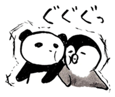 Tired penguin meets Calligraphy's Panda sticker #11637646