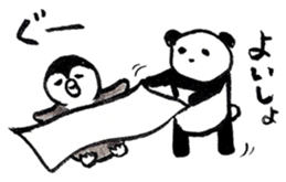 Tired penguin meets Calligraphy's Panda sticker #11637647