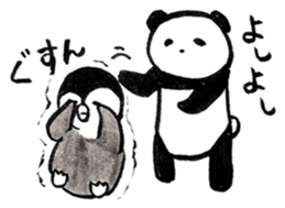 Tired penguin meets Calligraphy's Panda sticker #11637649