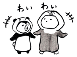 Tired penguin meets Calligraphy's Panda sticker #11637650
