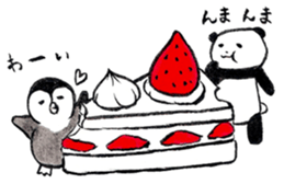 Tired penguin meets Calligraphy's Panda sticker #11637658