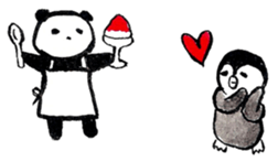 Tired penguin meets Calligraphy's Panda sticker #11637659