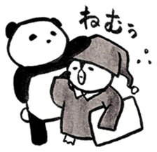 Tired penguin meets Calligraphy's Panda sticker #11637660