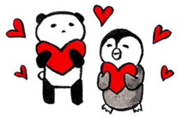 Tired penguin meets Calligraphy's Panda sticker #11637661