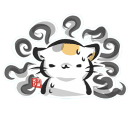 "kanji" calico cat sticker #11640844