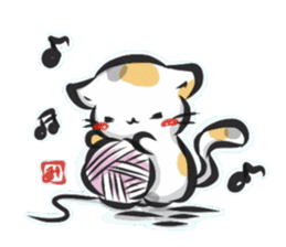 "kanji" calico cat sticker #11640856