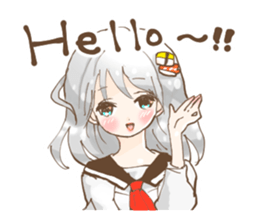 Girl who loves sushi hello sticker #11642145