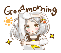 Girl who loves sushi hello sticker #11642146