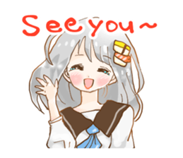 Girl who loves sushi hello sticker #11642149