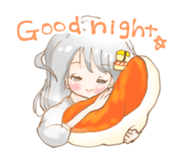 Girl who loves sushi hello sticker #11642150