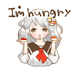 Girl who loves sushi hello sticker #11642153