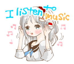 Girl who loves sushi hello sticker #11642154