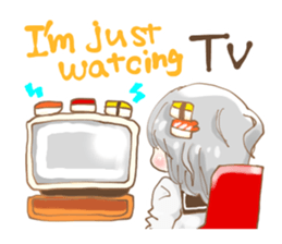 Girl who loves sushi hello sticker #11642155