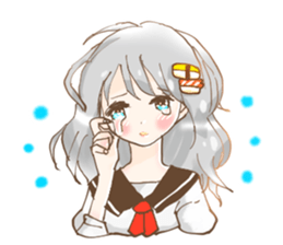 Girl who loves sushi hello sticker #11642162