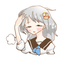 Girl who loves sushi hello sticker #11642163