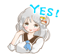 Girl who loves sushi hello sticker #11642166
