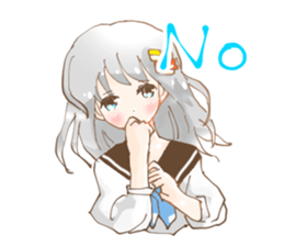 Girl who loves sushi hello sticker #11642169