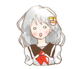 Girl who loves sushi hello sticker #11642171