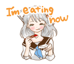 Girl who loves sushi hello sticker #11642173