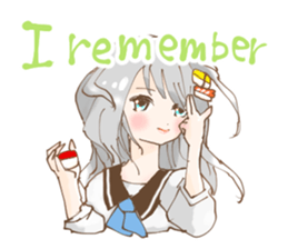 Girl who loves sushi hello sticker #11642174