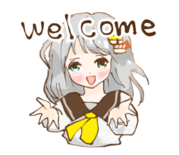 Girl who loves sushi hello sticker #11642179