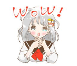 Girl who loves sushi hello sticker #11642181