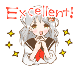 Girl who loves sushi hello sticker #11642182