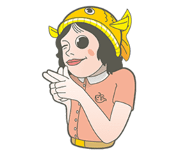 Girl and fish sticker #11642544