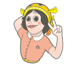 Girl and fish sticker #11642546