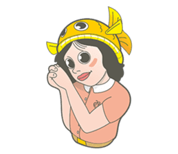 Girl and fish sticker #11642547