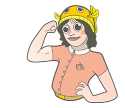 Girl and fish sticker #11642548