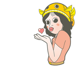 Girl and fish sticker #11642551