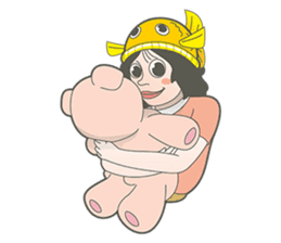 Girl and fish sticker #11642553