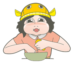 Girl and fish sticker #11642554