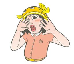 Girl and fish sticker #11642557