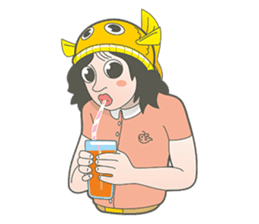 Girl and fish sticker #11642558