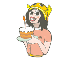 Girl and fish sticker #11642559