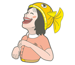 Girl and fish sticker #11642560