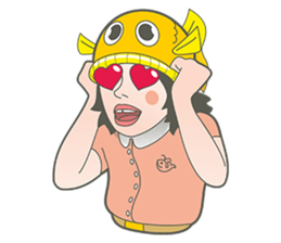 Girl and fish sticker #11642561