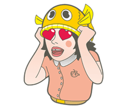 Girl and fish sticker #11642561