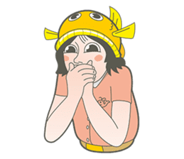 Girl and fish sticker #11642562