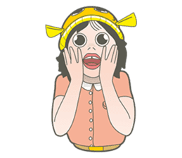 Girl and fish sticker #11642566