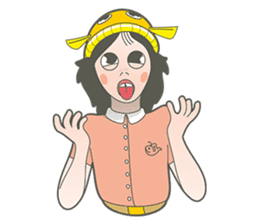 Girl and fish sticker #11642569