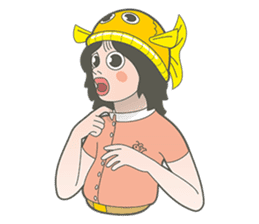 Girl and fish sticker #11642570