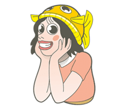 Girl and fish sticker #11642571