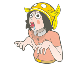 Girl and fish sticker #11642572