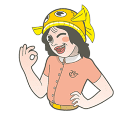 Girl and fish sticker #11642573