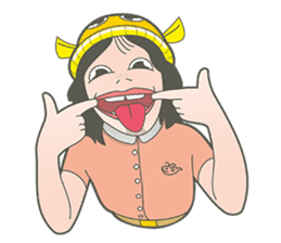 Girl and fish sticker #11642575