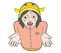 Girl and fish sticker #11642576